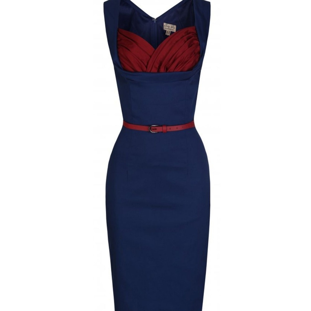 Navy/Maroon wiggle dress